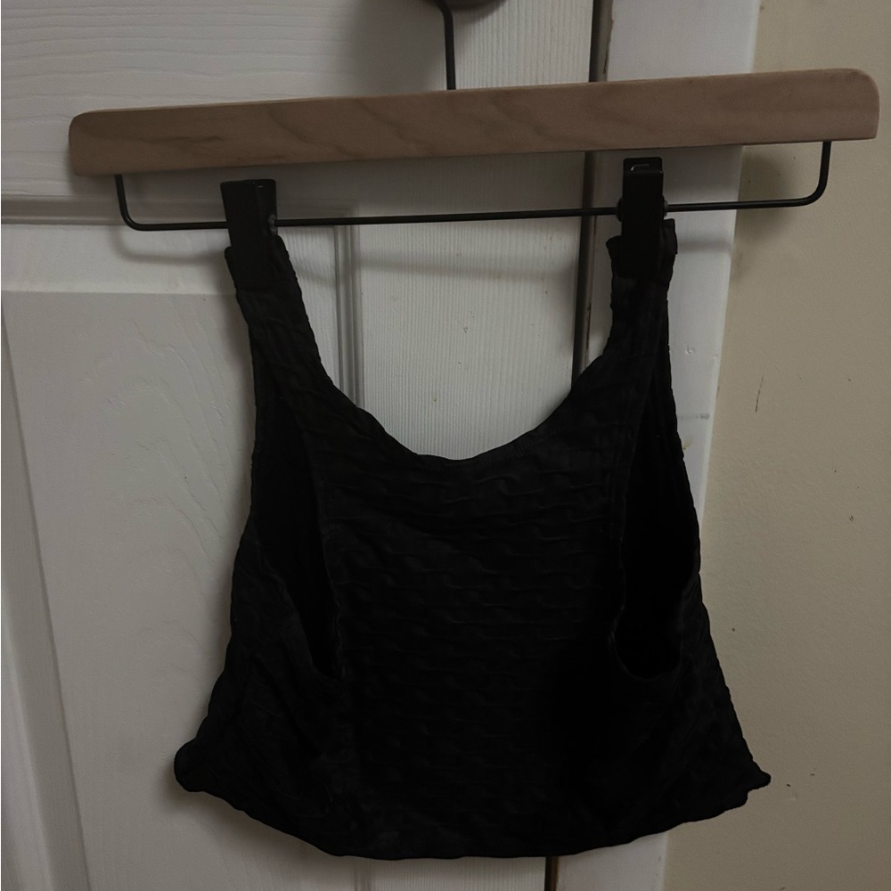 Booty by Brabants Black Chrome Crop Tank - Size O/S